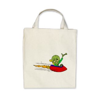 Waving UFO Flyer Tote Bags