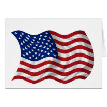 waving US American flag Greeting Card