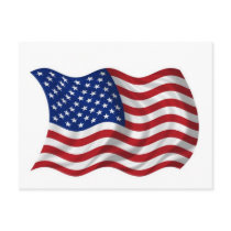 waving US American flag Postcard