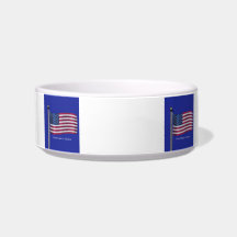 Waving USA Flag Pet Bowl