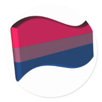 Wavy 3D Bisexual Pride Flag Sticker
