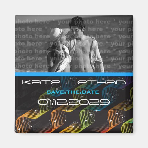 Wavy Abstract Twist | 01 * Save Date Photo Magnet