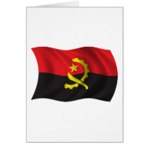 Wavy Angola Flag Greeting Cards