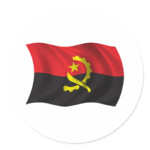 Wavy Angola Flag Sticker