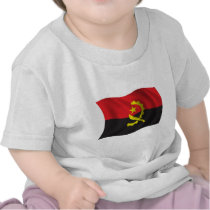 Wavy Angola Flag T Shirt