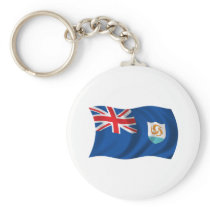 Wavy Anguilla Flag Key Chains