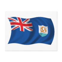 Wavy Anguilla Flag Postcards