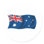 Wavy Australia Flag Round Sticker