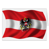 Wavy Austria Flag Greeting Cards