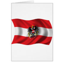 Wavy Austria Flag Greeting Card