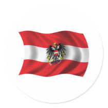 Wavy Austria Flag Stickers