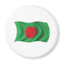 Wavy Bangladesh Flag Fridge Magnets
