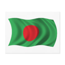 Wavy Bangladesh Flag Postcard