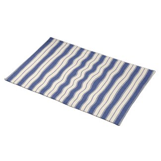 Wavy Blue and White Stripes Placemats