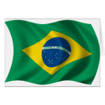 Wavy Brazil Flag Card