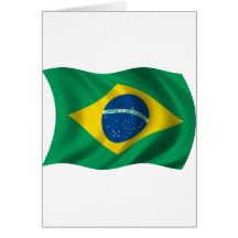 Wavy Brazil Flag Greeting Cards