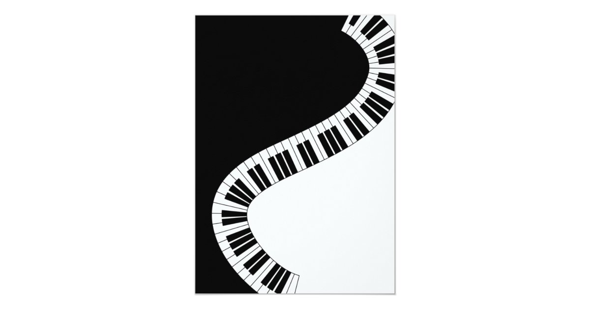 Wavy Curved Piano Keys Birthday Card | Zazzle