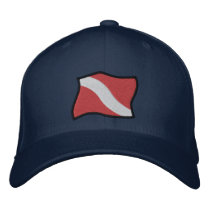Wavy Dive Flag embroidered hats by passionstitch Wavy Dive Flag embroidered hats