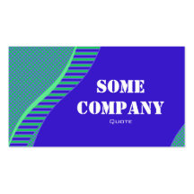 Wavy Dots And Stripes Collection (Blue) Business Card Templates