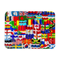 Wavy Flag Wallpaper Montage Rectangular Magnets