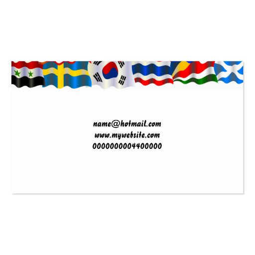 Wavy Flag Wallpaper, Your Name Here Business Card (back side)