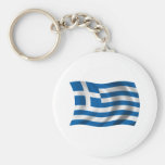 Wavy greece Flag Key Chain