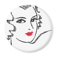 Wavy Hair and Red Lips magnet