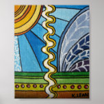 Wavy Line Scene Print
