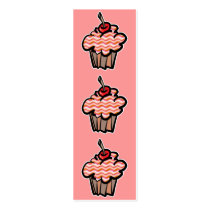 wavy lines cupcake bookmark business cards