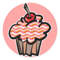 wavy lines cupcake stickers