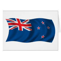 Wavy New Zealand Flag Greeting Card