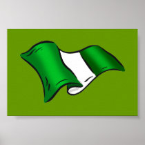 Wavy Nigerian flag for Nigeria admirers Posters
