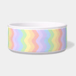Wavy Pastel Rainbow Stripes Pet Bowl