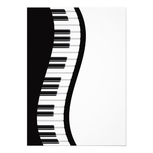Wavy Piano Keyboard Invitation Card
