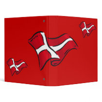 Wavy shaded Danish flag of Denmark Binder