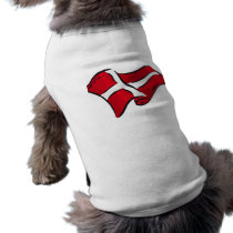 Wavy shaded Danish flag of Denmark Doggie Shirt