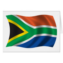 Wavy South Africa Flag Greeting Card