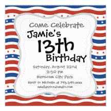 Wavy Stars and Stripes Pattern Personalized Announcements