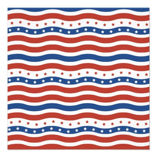 Wavy Stars and Stripes Pattern Personalized Announcements