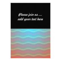 Wavy Stripes Orange Blue Gradient Custom Announcements
