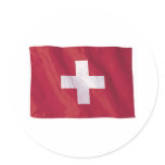Wavy Switzerland Flag Round Sticker