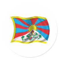 Wavy Tibet Flag stickers by teyes143 Wavy Tibet Flag stickers
