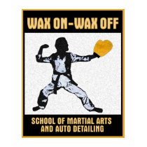Wax On Wax Off t-shirt by teebag Wax On Wax Off t-shirt