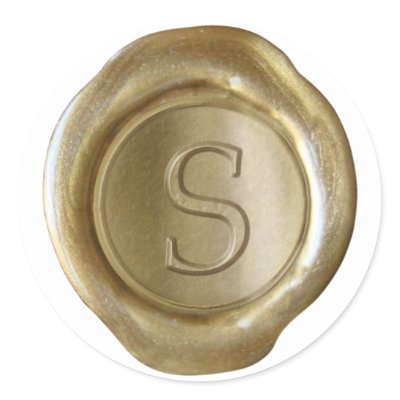 Wax Seal Monogram - Gold - Serif S - Sticker