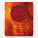 wax seal - REIKI & Precepts | fire red waves Mousepads