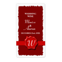 Wax Seal Wedding Wine Shipping Labels