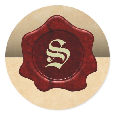 Wax Sealed Monogram Vintage Sticker
