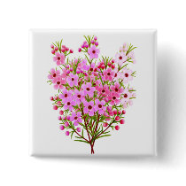 Waxflower Bouquet Pin buttons by twopurringcats Waxflower Bouquet Pin buttons