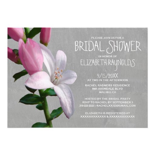 Waxflower Bridal Shower Invitations