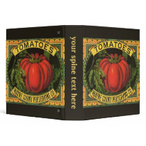 Wayne Co Tomatoes Vintage Fruit Crate Label Art 3 Ring Binders